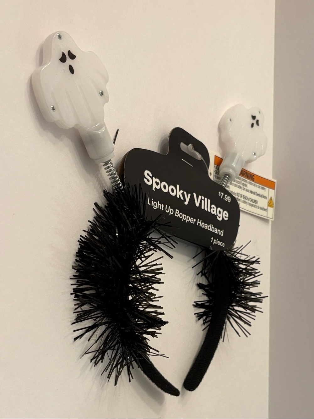 Spooky Village Black Light-Up Bopper Headband. - Picture 2 of 6